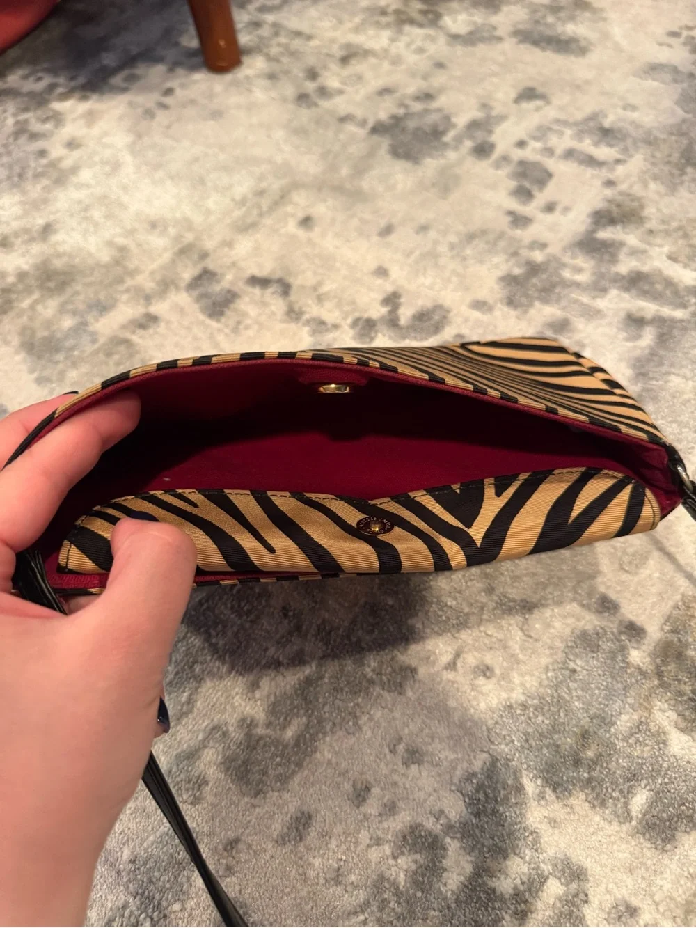 Kate Spade New York Zebra Print Baguette Shoulder Bag | USA Made | Y2K Vintage